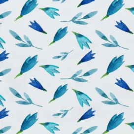 Blue Watercolor Floral